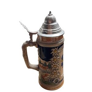 VINTAGE 1970’s Berlin Beer Stein with Lid Original Gerz Gerzit Germany EUC